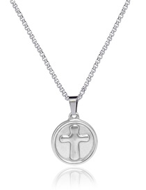 Fashion Silver Titanium Steel Cross Necklace