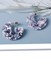 Fashion Grey Acrylic Sheet Geometric Earrings