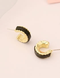 Fashion Black Pair Alloy Geometric C-shaped Earrings