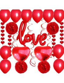 Fashion Red Valentine's Day Suit Latex Aluminum Film Balloon Set