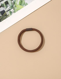 Fashion Brown Threaded Leather Buckle Hair Rope