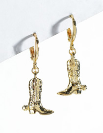 Fashion Gold Color Alloy Boots Earrings