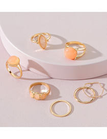 Fashion Gold Color Alloy Resin Geometric Ring Set