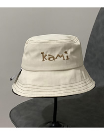 Fashion Beige Letter Embroidery Fisherman Hat