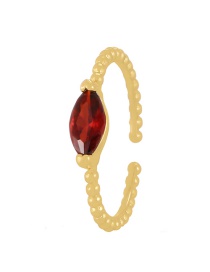 Fashion Red Wine Copper Inlaid Zirconium Drop Ring