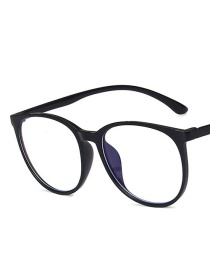 Fashion Bright Black Pc Square Large Frame Flat Glasses Frame