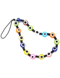 Fashion Color Resin Round Beads Beaded Eye Phone Strap