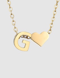 Fashion G-14k Gold Color Stainless Steel 26 Letter Love Necklace