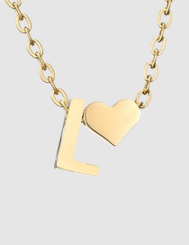 Fashion L-14k Gold Color Stainless Steel 26 Letter Love Necklace