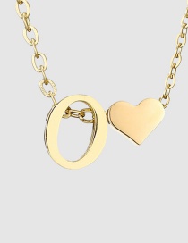 Fashion O-14k Gold Color Stainless Steel 26 Letter Love Necklace