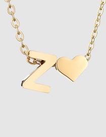 Fashion Z-14k Gold Color Stainless Steel 26 Letter Love Necklace