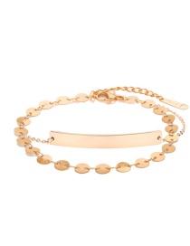 Fashion Rose Gold Color Stainless Steel Geometric Double-layer Bracelet