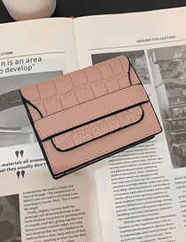 Fashion Pink Bark Pattern Multi-card Card Holder