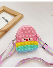 Fashion Pink Children's Christmas Silicone Push Cartoon Messenger Bag