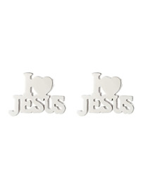 Fashion 322 Steel Color Stainless Steel Letter Earrings