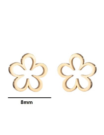 Fashion 424 Gold Color Stainless Steel Flower Earrings