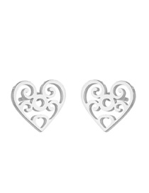 Fashion 425 Steel Color Stainless Steel Love Ear Studs