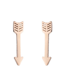 Fashion 426 Rose Gold Stainless Steel Arrow Ear Studs