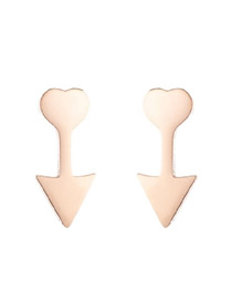 Fashion 427 Rose Gold Stainless Steel Arrow Ear Studs