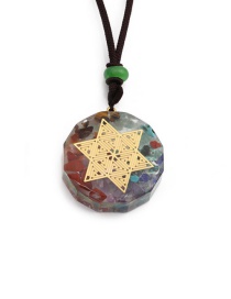 Fashion 5# Resin Geometric Round Crystal Necklace