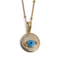 Fashion 01072cx 40+5cm Bead Chain Gold-plated Copper And Diamond Eye Necklace