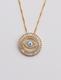 Fashion 01062cx New Needle Box Chain Copper Inlaid Zirconium Eye Necklace