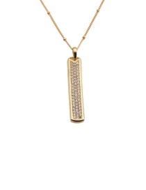 Fashion 01025gz 40+5cm Bead Chain Copper Inlaid Zirconium Geometric Necklace