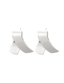 Fashion White K Metal Geometric Twist Stud Earrings
