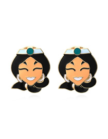 Fashion Color Mixing Alloy Dripping Anime Earrings