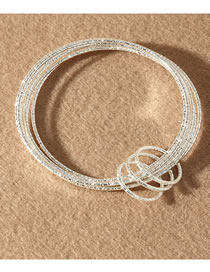 Fashion Silver Color Metal Geometric Multilayer Bracelet