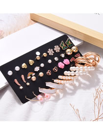 Fashion Color Alloy Snowflake Butterfly Rainbow Pearl Earring Set