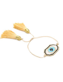 Fashion Mi-b180358d Rice Beads Woven Eye Tassel Bracelet