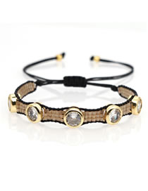 Fashion Mi-b190544g Geometric Diamond Bracelet Drawstring Hand Strap