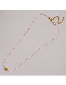 Fashion Mi-n210015d Rice Beads Beaded Round Eye Necklace