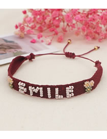 Fashion Mi-b210015c Rice Bead Woven Letter Bracelet