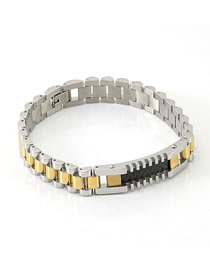 Fashion Color Mixing Stainless Steel Strap Chain Bracelet