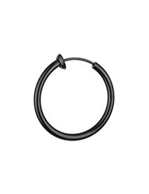 Fashion Black Titanium Steel Geometric Round Ear Ring
