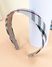 Fashion Beige Plaid Flat Headband Fabric Plaid Flat Headband