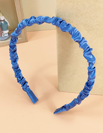 Fashion Blue Slim Pleated Headband Fabric Fine Pleated Headband