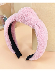 Fashion Pink Lamb Velvet Knotted Headband Fabric Lamb Velvet Knotted Headband