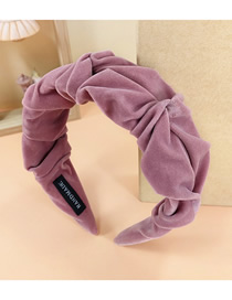 Fashion Pink Flocking Folds Flower Bud Headband Fabric Flocking Folds Flower Bud Headband