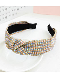 Fashion Pink Cyan Blue Thread Webbing Middle Knot Headband Wide-brimmed Headband With A Knot In The Middle Of The Webbing