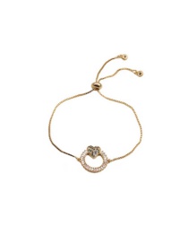 Fashion Cb0288cx+box Chain Copper Inlaid Zirconium Heart Adjustable Bracelet