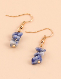 Fashion Navy Blue Crystal Gravel Ear Studs