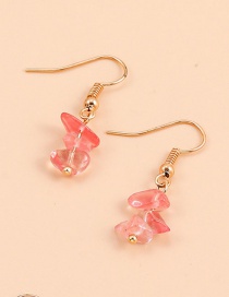 Fashion Pink Crystal Gravel Ear Studs
