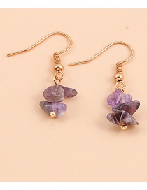 Fashion Purple Crystal Gravel Ear Studs