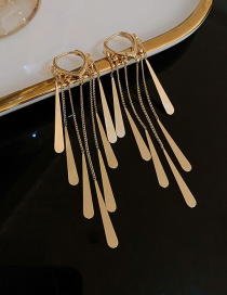 Fashion Gold Alloy Sequin Chain Tassel Earrings