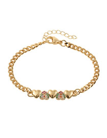Fashion Gold Copper And Diamond Love Bracelet