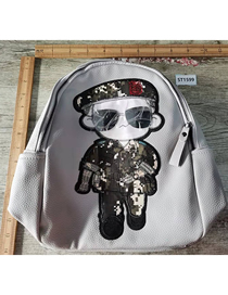 Fashion Grey Pu Character Backpack