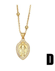 Fashion D Bronze Inlaid Zirconium Madonna Necklace
